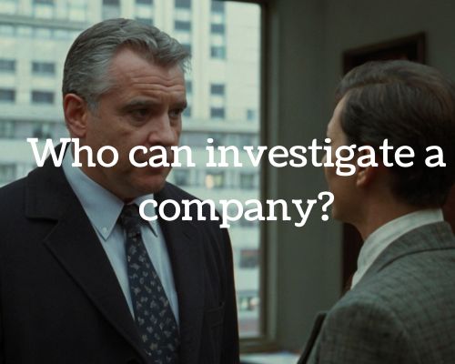 an inverstigator having a serious interview in a company