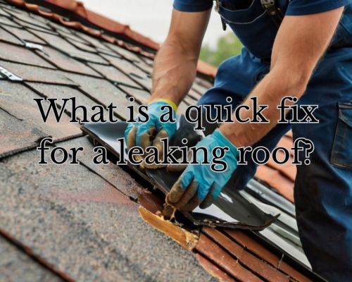 man fdoing an immediate fixation of leaking roof
