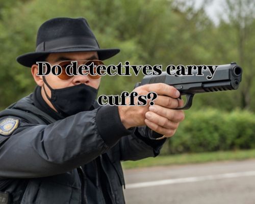 an investigator bringing his gun and cuffs