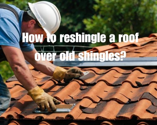 man reshingling a roof