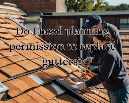 owners having a thorough checking and work on their roof gutter