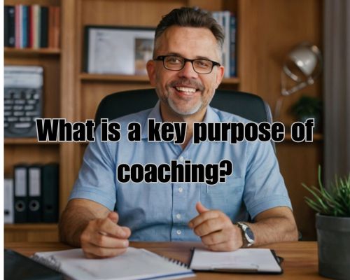 a coach in his office
