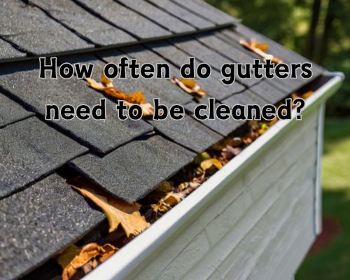 a gutter full of leaves in need of cleaning
