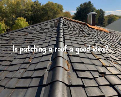 a  patched roofing