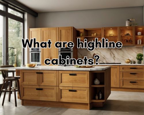 a kitchen with highline cabinets