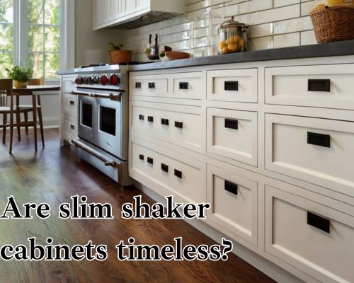 a kitchen with slim shaker cabinets