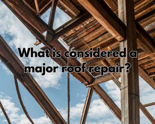 a very damaged roofing under major repair