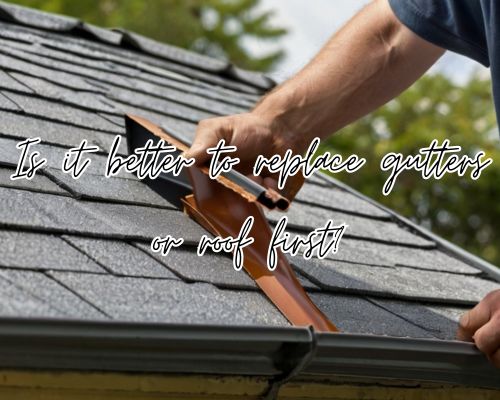 a roofer working both roof and guttering