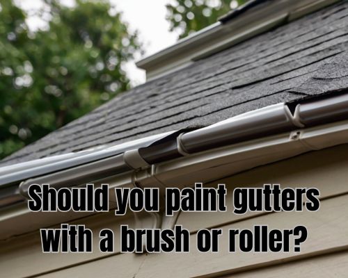 a gutter painted using roller