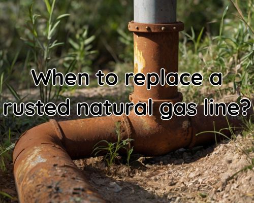 Rust spreading on gas pipe surface