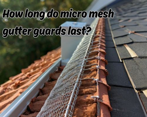 a newly installed micro mesh gutter guards