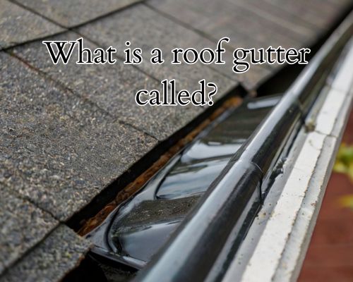 a roof gutter filled with water
