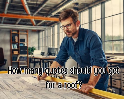 worker checking out roofing quotation